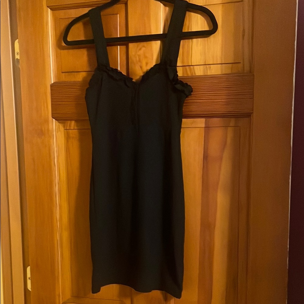 Urban Outfitters Black Textured Mini Dress Small Mint